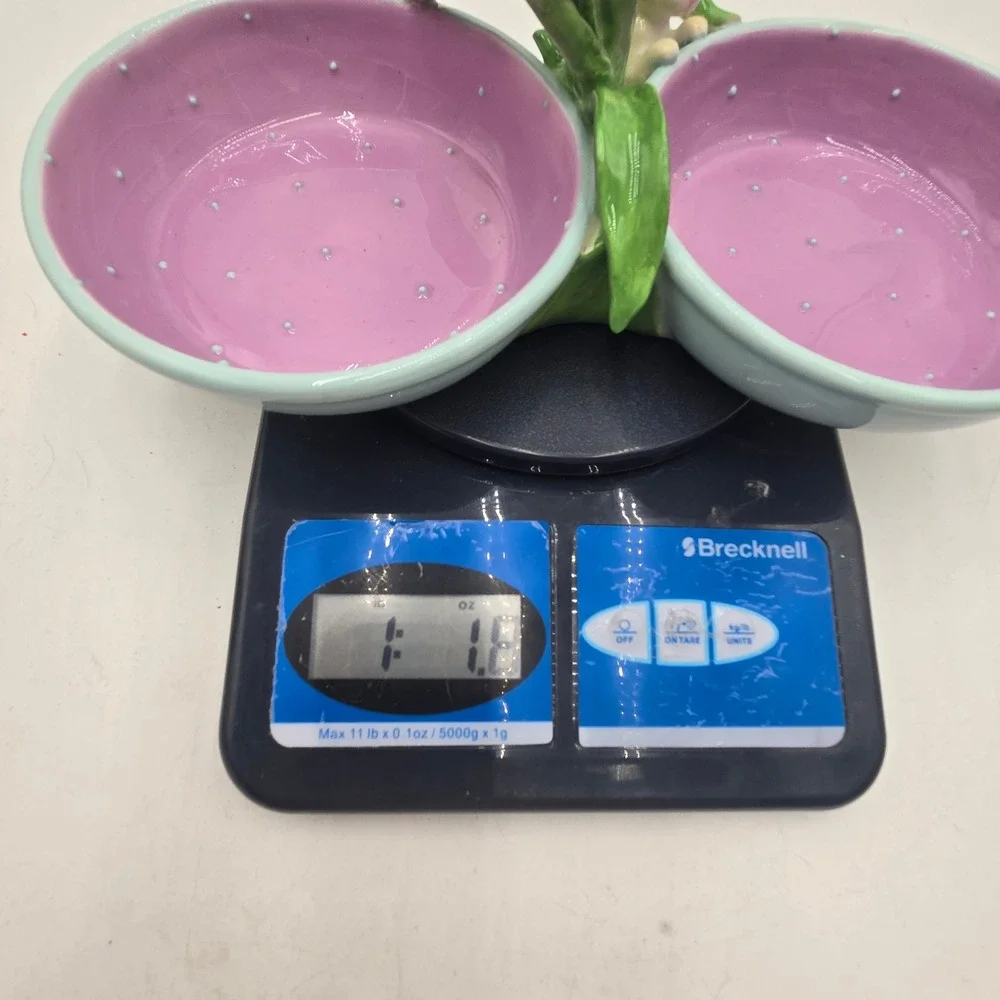 Magenta Seasonal Collection Easter Bunny Tulip Double Condiment Dish Purple Blue